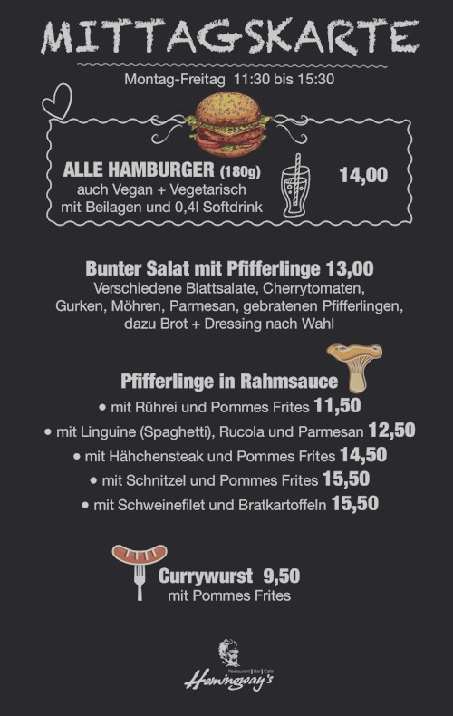Mittagstisch im Hemingways Lüneburg