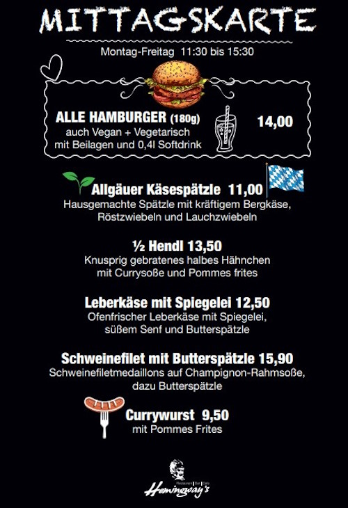 Mittagstisch im Hemingways Lüneburg