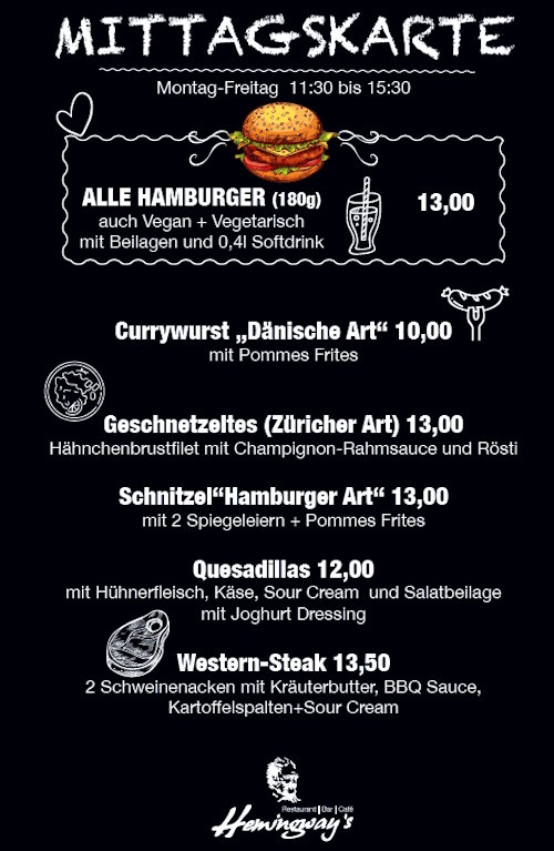 Mittagstisch im Hemingways Lüneburg