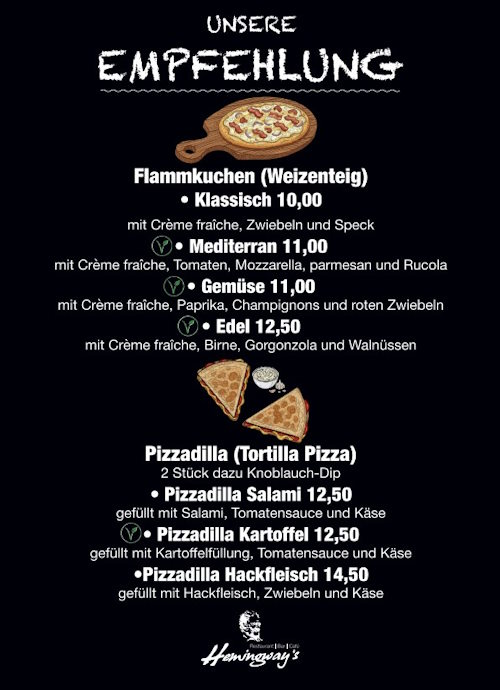 Monatsempfehlungen im Hemingways Lüneburg